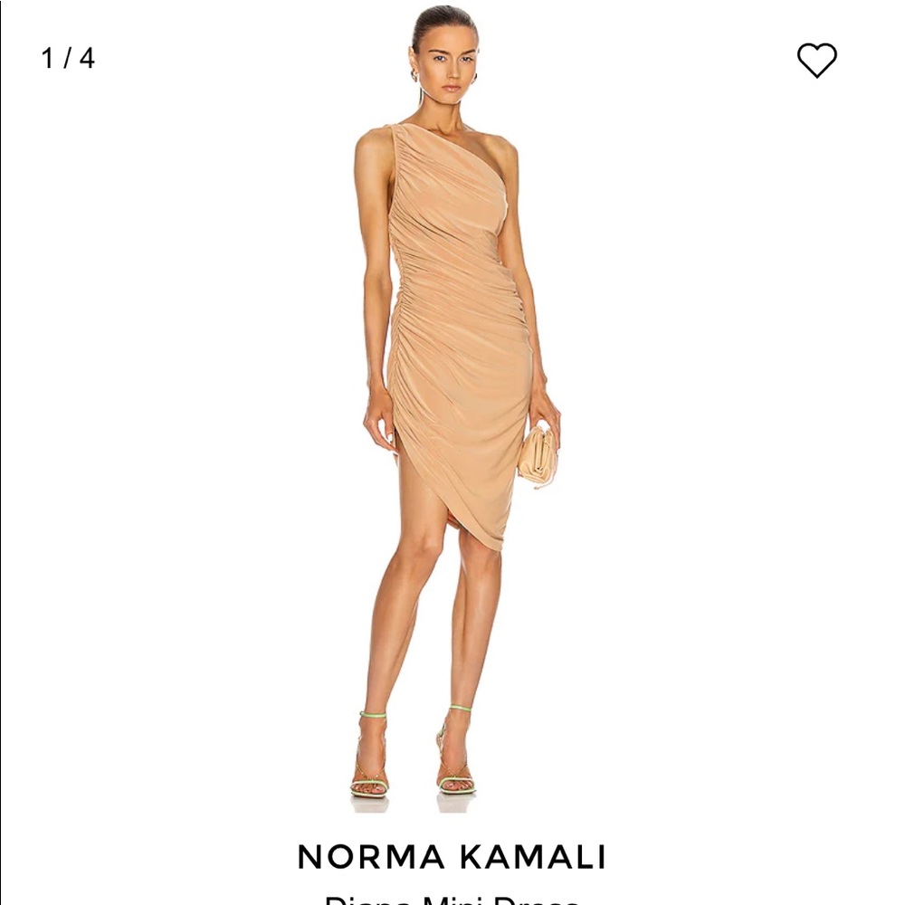 NORMA KAMALI DIANA MINI DRESS IN NUDE SIZE LARGE NWT
